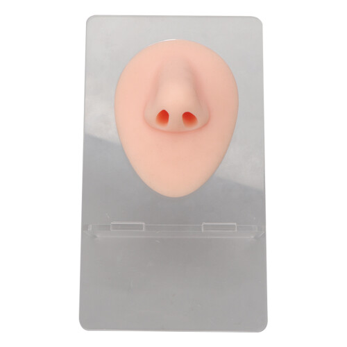 Silicone Nose Model with Acrylic Stand for Piercing Practice, Light Skin 1