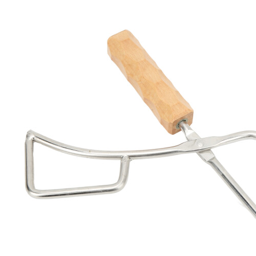 Grillzange Edelstahl Holzgriff 41,5 x 11,5 cm 1