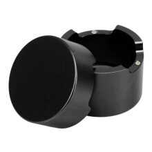 Round Aluminum Alloy Billiard Chalk Case 3.2cm Diameter Black