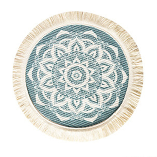 Cotton Polyester Round Placemat with Tassels