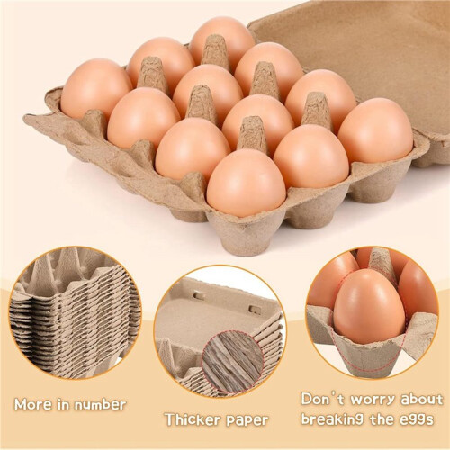 20 Pack Egg Cartons, Paper Pulp Square Egg Cartons Eggs, Egg Cartons Container Empty Egg Tray Pulp Egg Holder 1