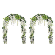 4 Pièces 7 Pieds/Pièces Vigne de  Artificielle, Guirlande de Fleurs Vigne de  Rotin Fleurs Suspendues pour Cérémonie en Plein Air, Blanc
