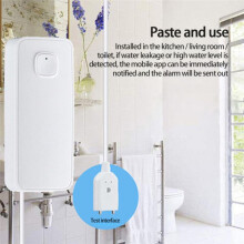 Tuya WiFi Vattensensor Läckagedetektor Översvämningsvattenläckagelarmsäkerhetssystem för Alexa Home