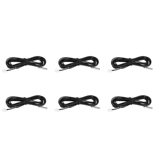 6pcs 2 M NTC Thermistor Temperature Sensor Waterproof Probe Wire 10 K 1% 3950 Black 1