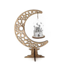 Wooden Moon Lantern Ornaments, Handicrafts, Home Decorations,  Gifts and Decorations(Silver Star Moon)