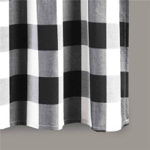 4X Plaid Valances for Kitchen Farmhouse Check Plaid Valances for Window Treatment Decor (Black and White)