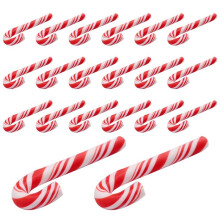 200 Stks Rood en Wit Handgemaakte Kerst Candy Cane Miniatuur Voedsel Poppenhuis Home Decor Clay Candy Cane Ongeveer 3,2 x 1 cm