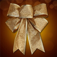 30PCS Christmas Tree Decoration Bows Ribbon Gold 25 x 21cm Xmas Ornaments