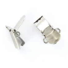 100 x Braces Clips Strap Hooks 20 mm Silver Coloured