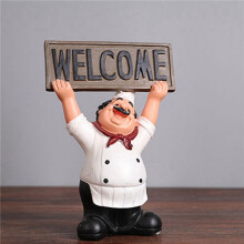2X  Home Gift Chef Decoration Chef Hands  Welcome Sign "WELCOME" Little Chef Crafts Home Decor Coffee Shop