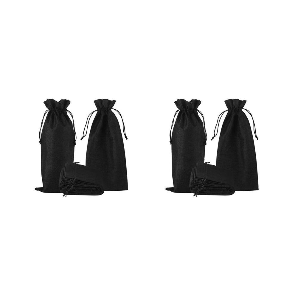 20Pcs Jute Burlap Wine Bags Drawstring, Hessian Cloth Bottle Gift Bags For Blind Taste Halloween Party Holiday Giving 6032633822715