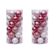 60Pcs Christmas Tree  Ornaments Set Shatterproof Decor Balls Exquisite Hanging Baubles Set for Holiday Party -