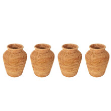 4X Rattan Woven Vase Art Vase Fashion Tabletop Decoration Plants Flower Pot Faddish Home Gardening Supplies Flower