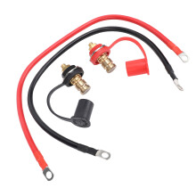 250A Copper Battery Terminal Connectors 3/8in Stud Red & Black