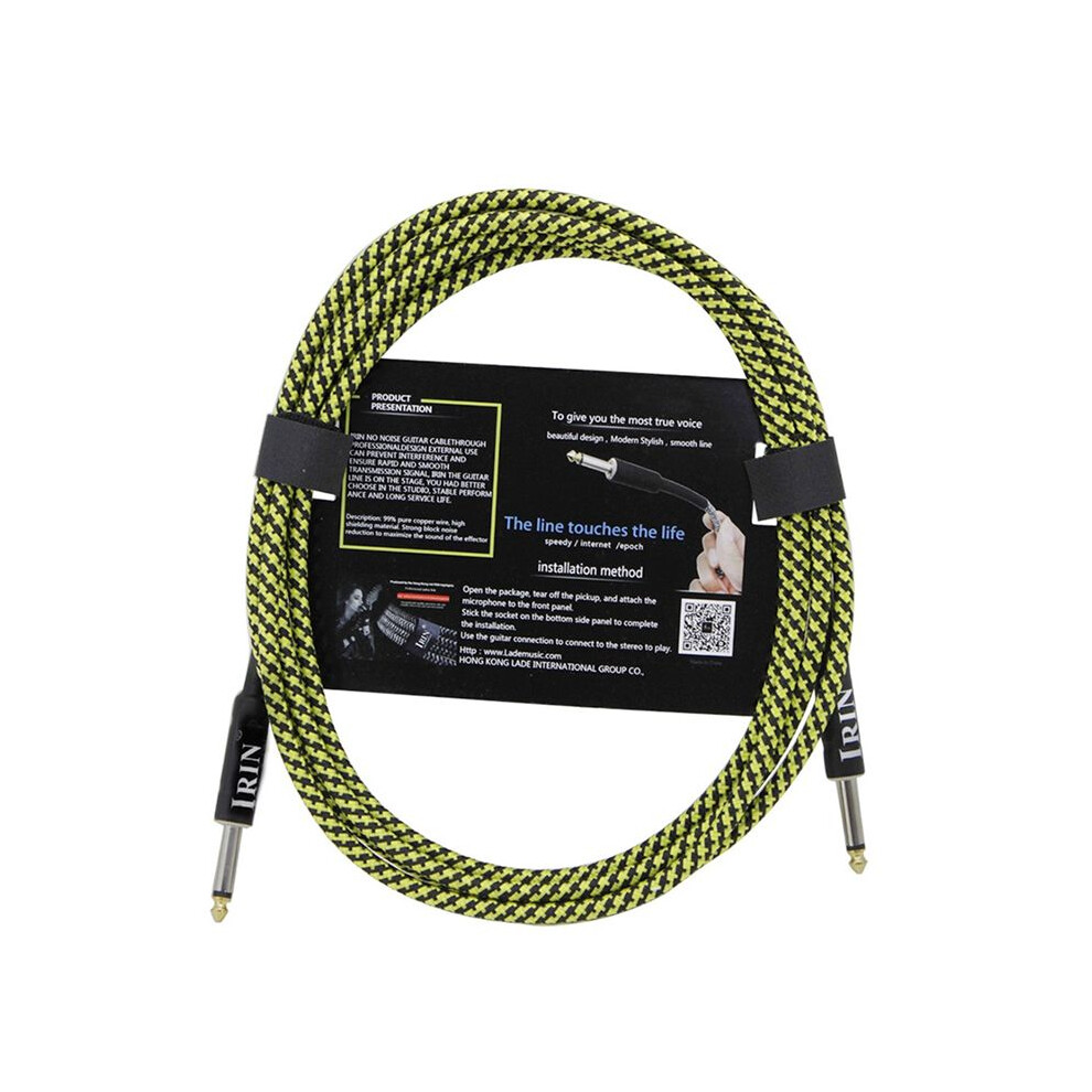 Irin Guitar Cable String Instrument Accessories Noise-Free Audio Wire Noise Reduction Cable (10M) & Yellow/Black 4711790658888