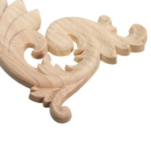 8 Pieces Ornament Ornament Wood Ornaments Handmade for Wardrobe Furniture Corner 15X7.5cm