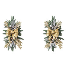 2X Christmas Swag, Schodowa Girlanda świąteczna na Schody, Drzwi, Kominek, Okno, Dekoracja świąteczna na Zewnątrz Wewnątrz, Złota