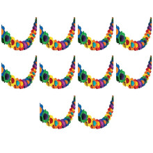 10X DéCorations de Guirlande en Papier, BannièRe Mexicaine Hibiscus Guirlande Fleur BannièRe Papier Tropical Fleurs Luau DéCorations de FêTe