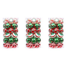 90 Pcs Christmas Ornaments Red Green and White Hanging Christmas Ornaments Decorations 6cm for Xmas Tree