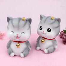 2 Pcs Cute Cat Decorative Saving Bank, Coin Bank Money Piggy Bank Help Form Right Money Habits,Eyes Closed & Eyes Open