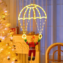 Santa Parachute LED Decor-USB-Powered Remote Control Indoor/Outdoor Application, Great for Christmas Home Festivities B