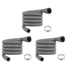 3X Afvoerslangverlengset Universele Wasmachineslang 6.5Ft, Inclusief Afvoerslangen Slangklemmen