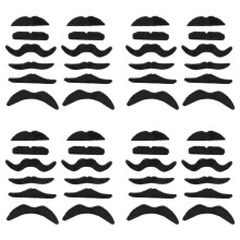 48 Pack Self Adhesive Assorted Fake Moustache / Mustache Set Fancy Dress Party Birthday Stylish