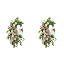 2X Ostern Hasen Haus Tür Kranz für Haus Tür, Ostern Hasen Po Form Girlande, Dekoration An der Wand, Frühling Kranz Dekoration