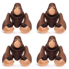 4X Wooden Crafts Gorilla  Home Furnishing Decorations Can Hang King  Gifts Wooden Decorations