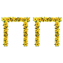 4Pcs Sunflower Garland Artificial Flowers Vine Fake Silk Sun Flowers Hanging Vines for Balcony Garden Wedding Decoration