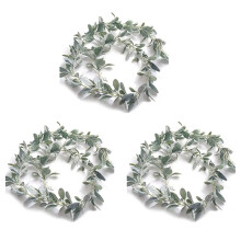 3pcs 6.7 Ft Lambs Ear Garland Artificial - Succulent Garland - Fall Eucalyptus Garland - Leaf Mantle Garland