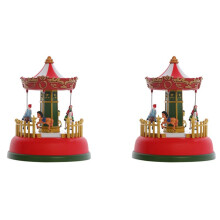 2X Xmas Glowing Music Carousel Ruota Panoramica Regali di Natale Regali Della Vigilia di Natale Ornamenti di Natale Regali per la Decorazione Della