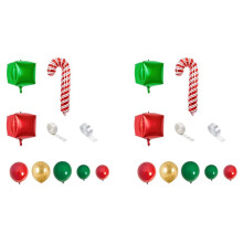 2 set Christmas Balloon Arch Green Gold Red Box Candy Balloons Garland Cone Explosion Star Foil Balloons