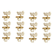 12X Weihnachts Schmuck Gold Servietten Ring Langlebiger Zarter Hirsch Servietten Ring Halter für Restaurant Weihnachts Feier Dinner