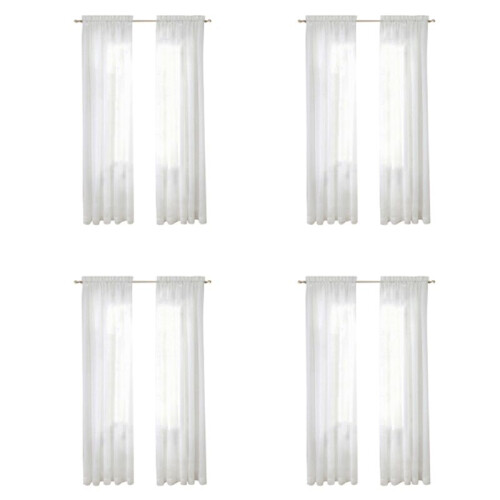 Window White Sheer Curtains 108 Inches Long 8 Panels Sheer White Curtains Clear Curtains Basic Rod Pocket Panel 1