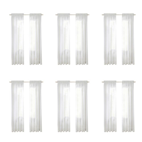 Window White Sheer Curtains 90 Inches Long 12 Panels Sheer White Curtains Clear Curtains Basic Rod Pocket Panel