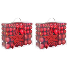 202Pcs Red Christmas Ornaments for Christmas Tree, Shatterproof Christmas Tree Balls Decorative Baubles Hanging