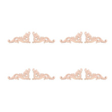 8 Stücke Holz Geschnitzte Ecke Onlay Unlackiert Applique Frame Tür Dekore Aufkleber 15 x 8 x 0,8 cm