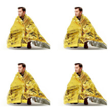 4X Emergency Blanket Outdoor Emergency Blanket Thermal Blanket Sunscreen Blanket to Keep Human Body Warm