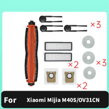 11PCS Compatible with Mijia M40S/OV31CN Vacuum Cleaner Accessories Main Roller Side Brush Hepa Filter Mop Cloth Dust Bags