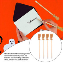 160 stuks Heks Bezem Potloden voor Halloween Bezemsteel Balpen Potloden Halloween Party Gunsten Heks Bezem Prop Schrijven: