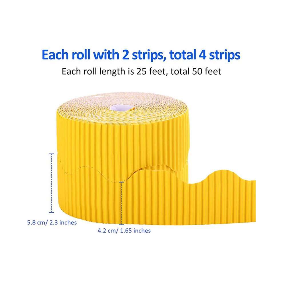 12 Rolls Bulletin Board Borders Scalloped Border Decoration Background Paper For Decorative Borders (Yellow And ) 4711535723062