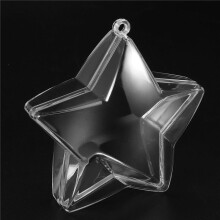 30 Sets 80mm DIY Fillable Balls Clear Plastic Ornaments Balls Christmas Tree Ornament Bauble Party Supplies (Star Shape)