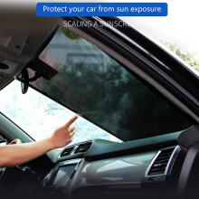4X Sunshade Roller Blackout Suction Cup Blinds Curtains for Living Kitchen Office Car Window Free-Perforated Curtain E