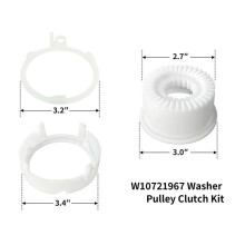 2X W10721967 Washer Pulley Clutch Kit, W10006384 Washer Drive Belt Replacement Kit for