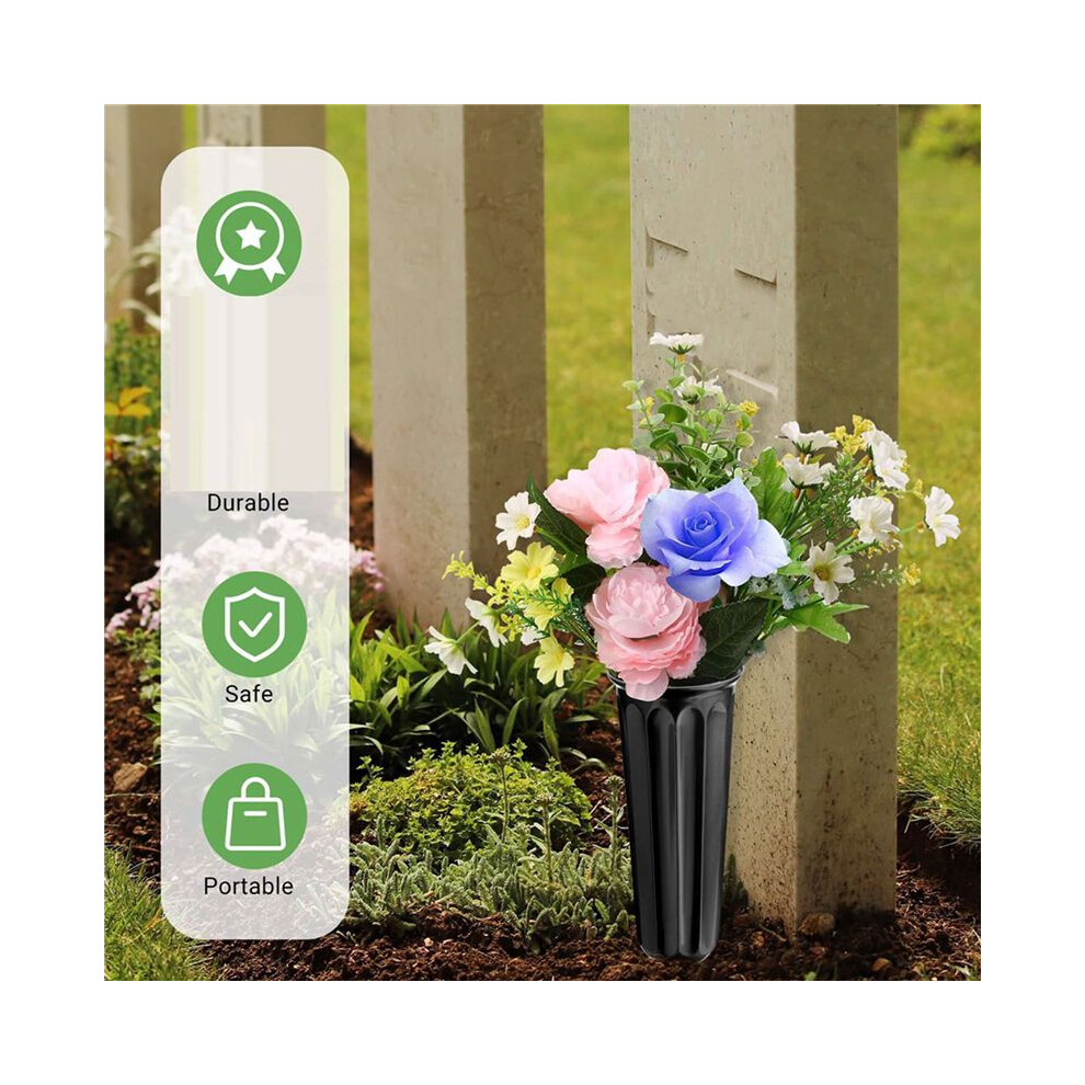 40 Pack Cemetery Vases With Spikes,Plastic Vases For Flowers,Grave Decorations For Cemetery,Memorial Floral Vases Typecat
