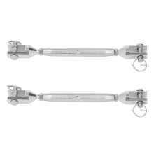 Adjustable Rigging Screw In Stainless Steel Finish, Heavy Duty Turnbuckle For Marine Use With Detachable Jaw And Anti Rust Coating M8Thread Open Jaw