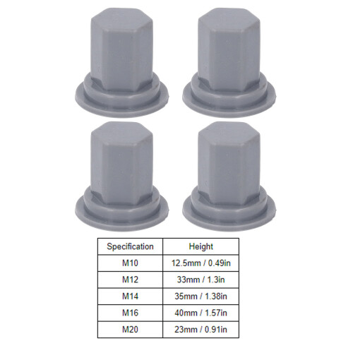 50PCS Silicone Hex Screw Protective Caps M16 40mm Waterproof Dustproof 1