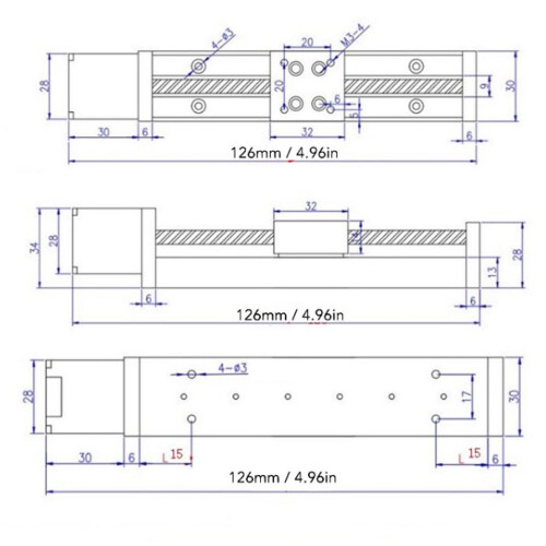 Linear Rail Guide Slide Actuator 50mm Stroke, Aluminum, 28 Steps 1