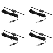 4X Black Universal Car Boat Stereo AM FM Dipole Antenna Adhesive Mount Glass Antenna Radio Antenna